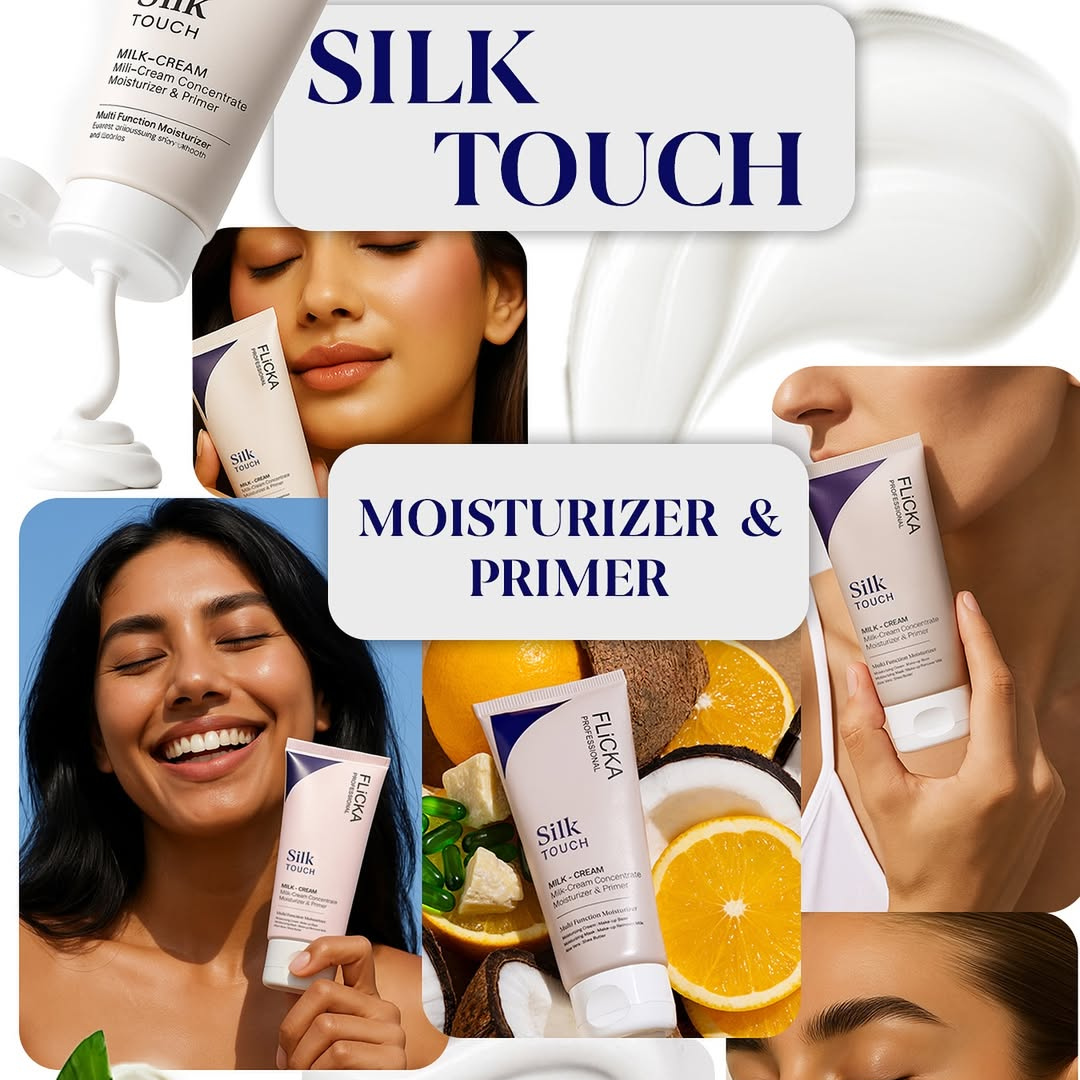 (BUY 1 GET 1 FREE ) Flicka Silk Touch 3 in 1 Moisturizer and Primer for Face | Long-Lasting, Flawless and Dewy Makeup Base | Pore Minimizer | All Skin Types