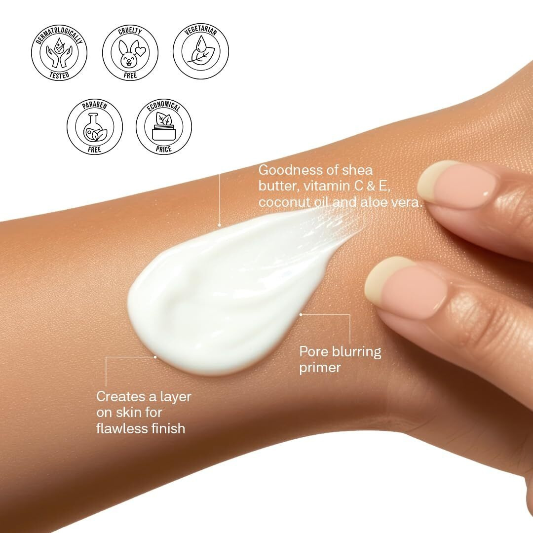 (BUY 1 GET 1 FREE ) Flicka Silk Touch 3 in 1 Moisturizer and Primer for Face | Long-Lasting, Flawless and Dewy Makeup Base | Pore Minimizer | All Skin Types