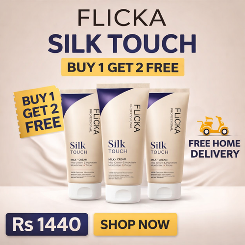(BUY 1 GET 2 FREE ) Flicka Silk Touch 3 in 1 Moisturizer and Primer for Face | Long-Lasting, Flawless and Dewy Makeup Base | Pore Minimizer | All Skin Types
