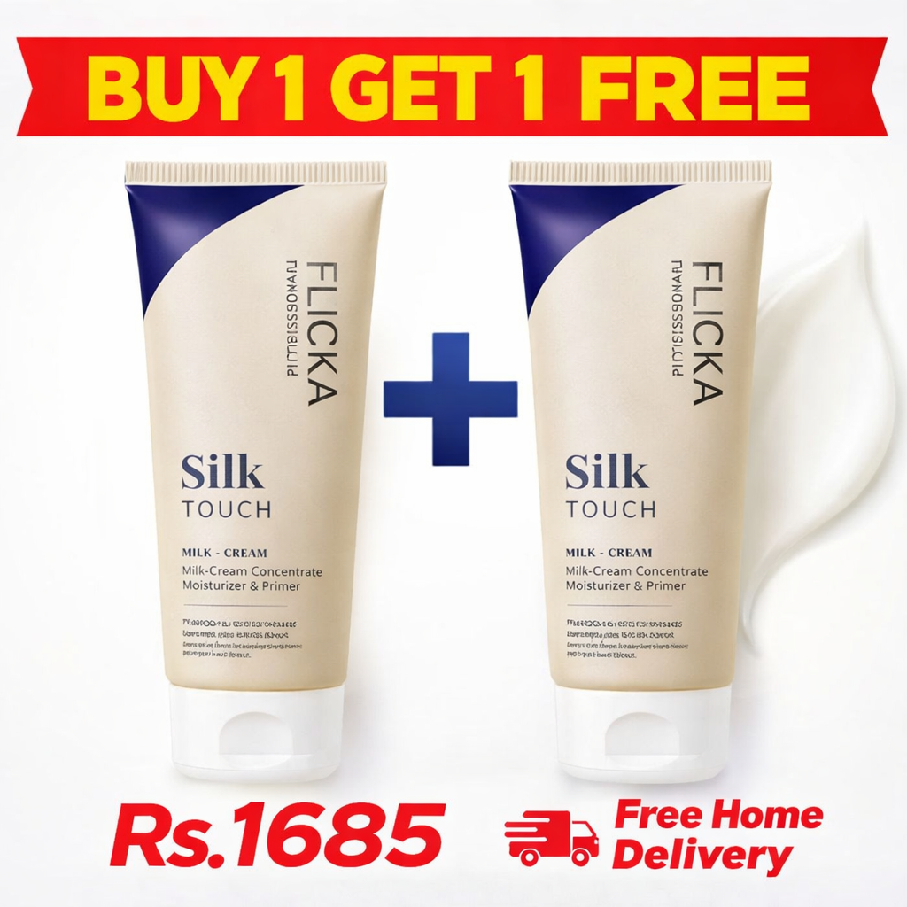 (BUY 1 GET 1 FREE ) Flicka Silk Touch 3 in 1 Moisturizer and Primer for Face | Long-Lasting, Flawless and Dewy Makeup Base | Pore Minimizer | All Skin Types