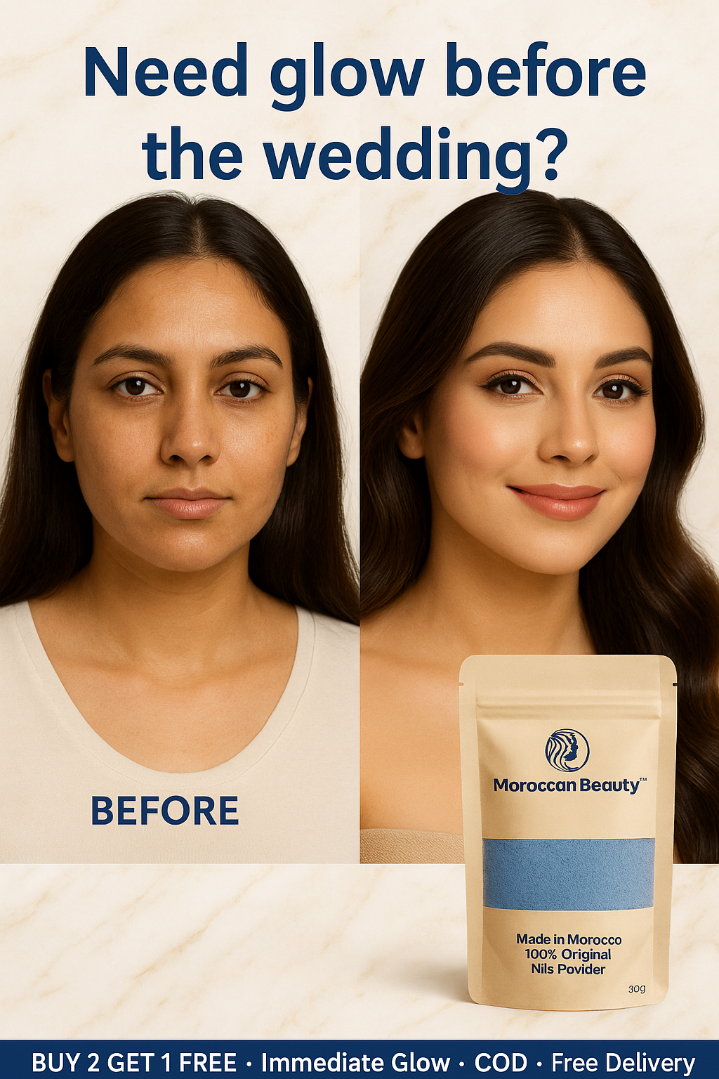 Moroccan  Nila  Powder for skin whitening Buy1 Get1 Free (100% Orignal)