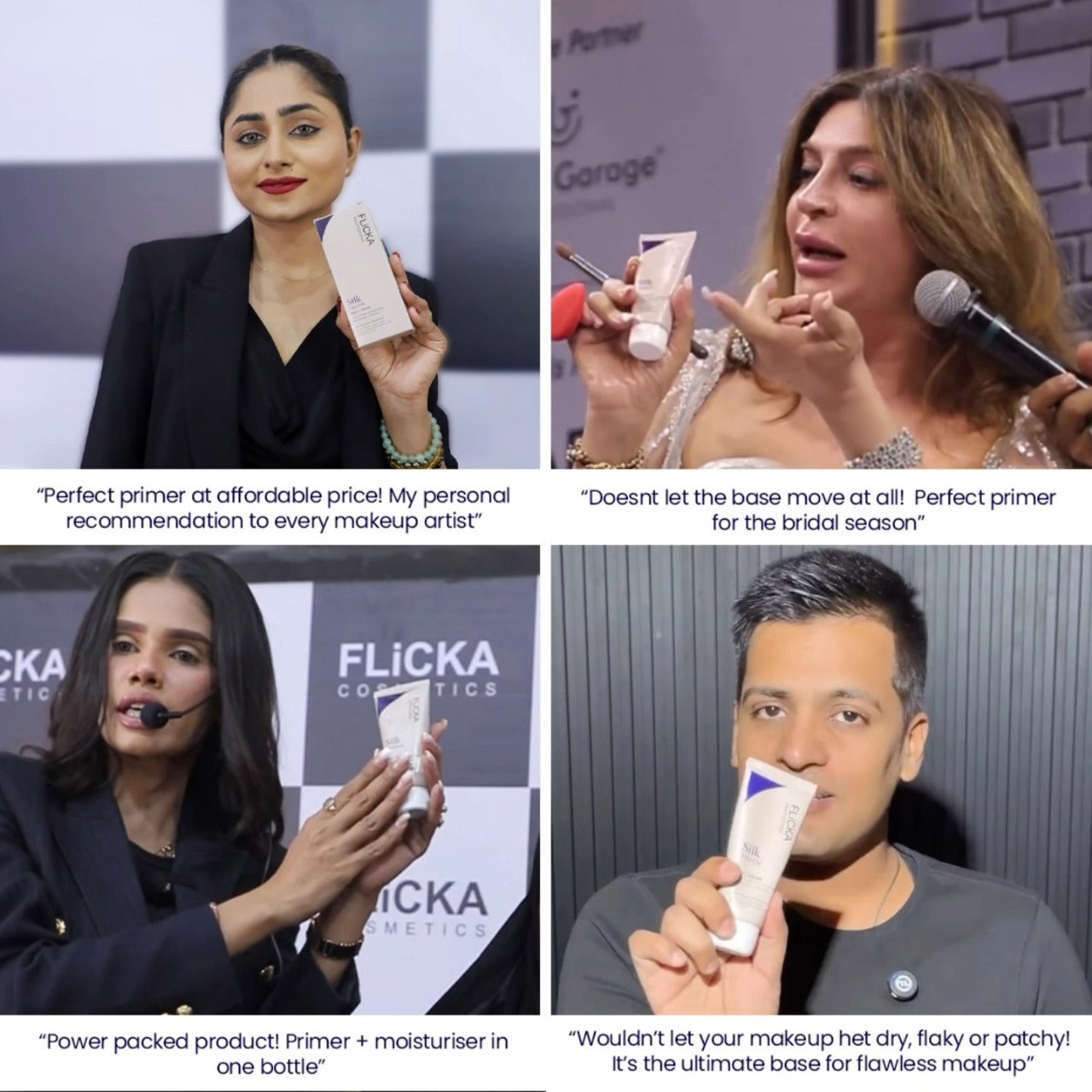 (BUY 1 GET 1 FREE ) Flicka Silk Touch 3 in 1 Moisturizer and Primer for Face | Long-Lasting, Flawless and Dewy Makeup Base | Pore Minimizer | All Skin Types